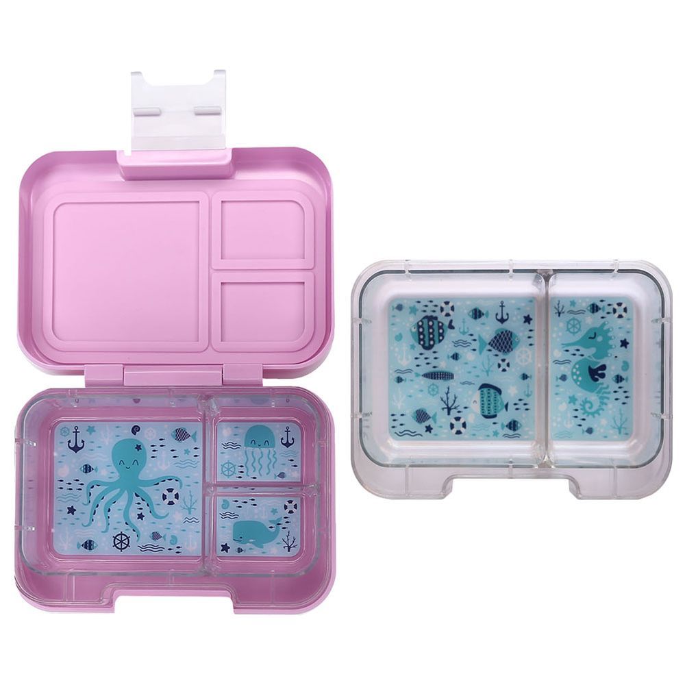 Munchbox - 3 Compartment Munchi Snack Box - Pink Marshmallow - Mini snack box