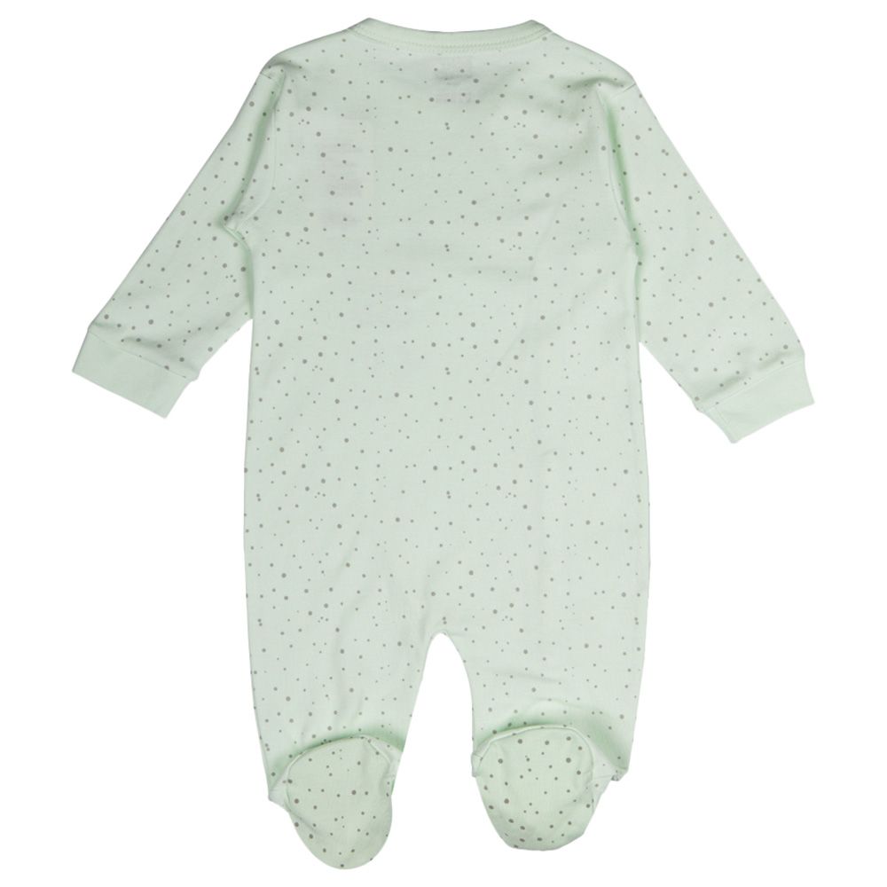 Babies Basic - 100% Cotton Long Sleeves Footed Sleepsuit - Mint