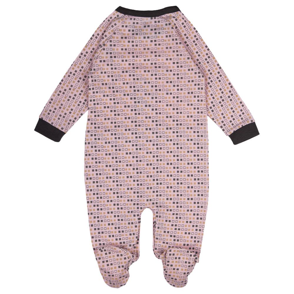 Babies Basic - 100% Cotton Long Sleeves Footed Sleepsuit - Light Pink