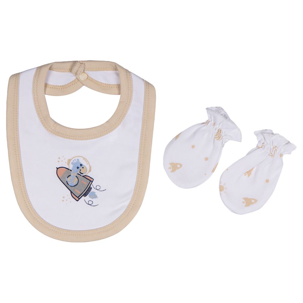 Babies Basic - 5pc-Set - Unisex 100% Cotton Gift Set - Light Brown