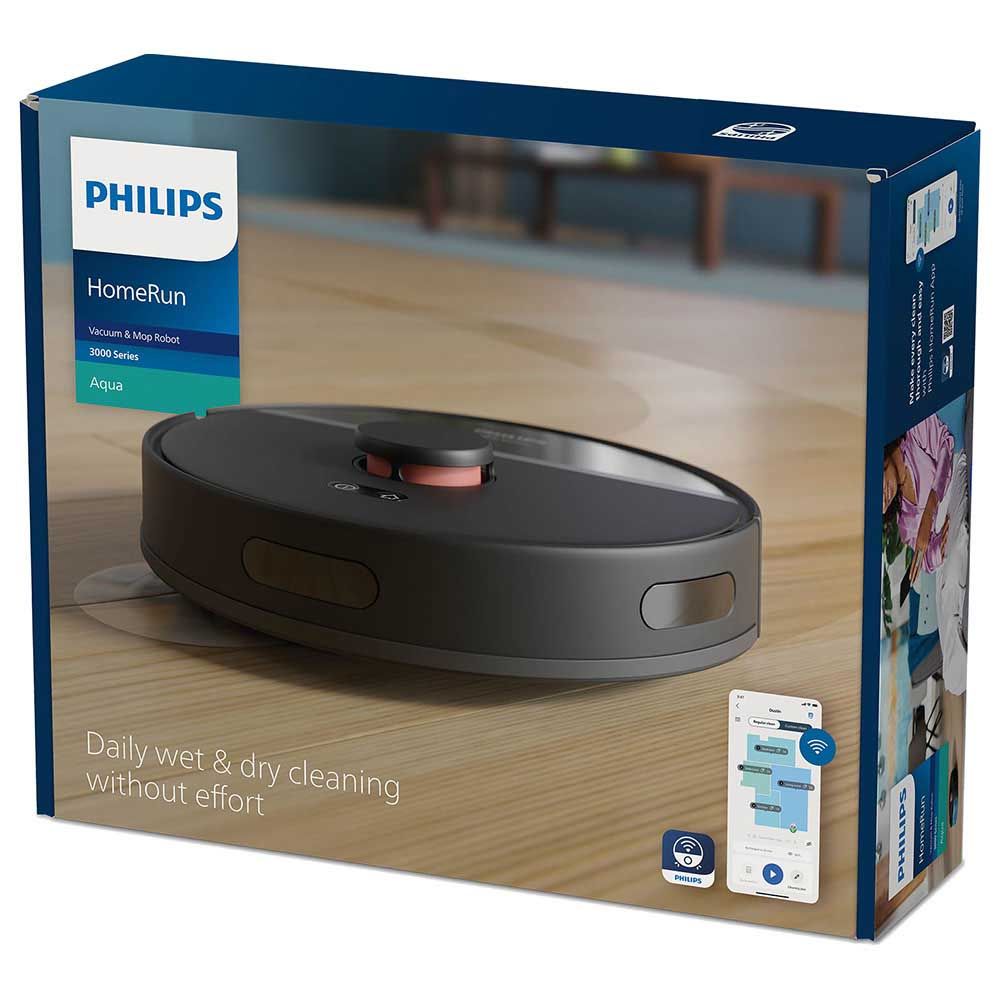 Philips - HomeRun 3000 Series Aqua Vacuum & Mop Robot - Black