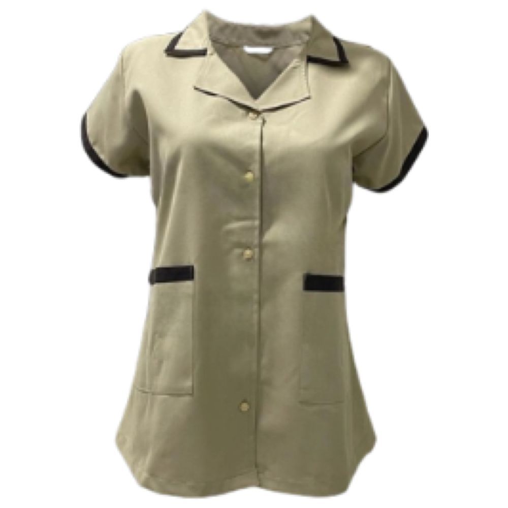 Veronica - 2pc-Set - Ladies Housekeeper Scrub Set - Beige/Brown