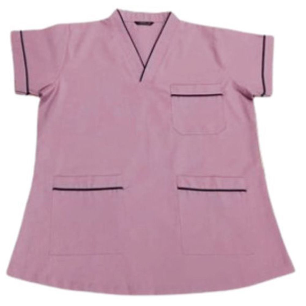 Veronica - 2pc-Set - Scrub Uniform w/ Piping Neckline - Light Purple