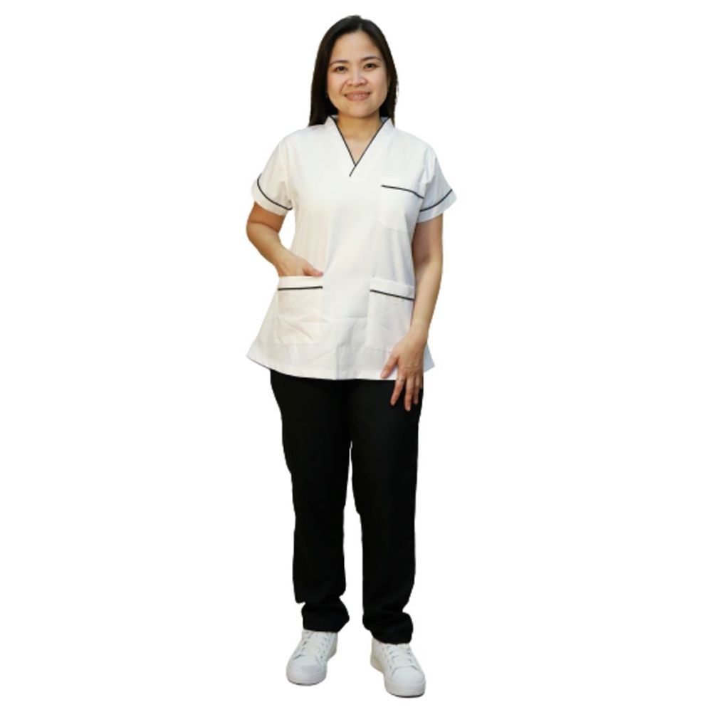 Veronica - 2pc-Set - Scrub Uniform w/ Piping Neckline