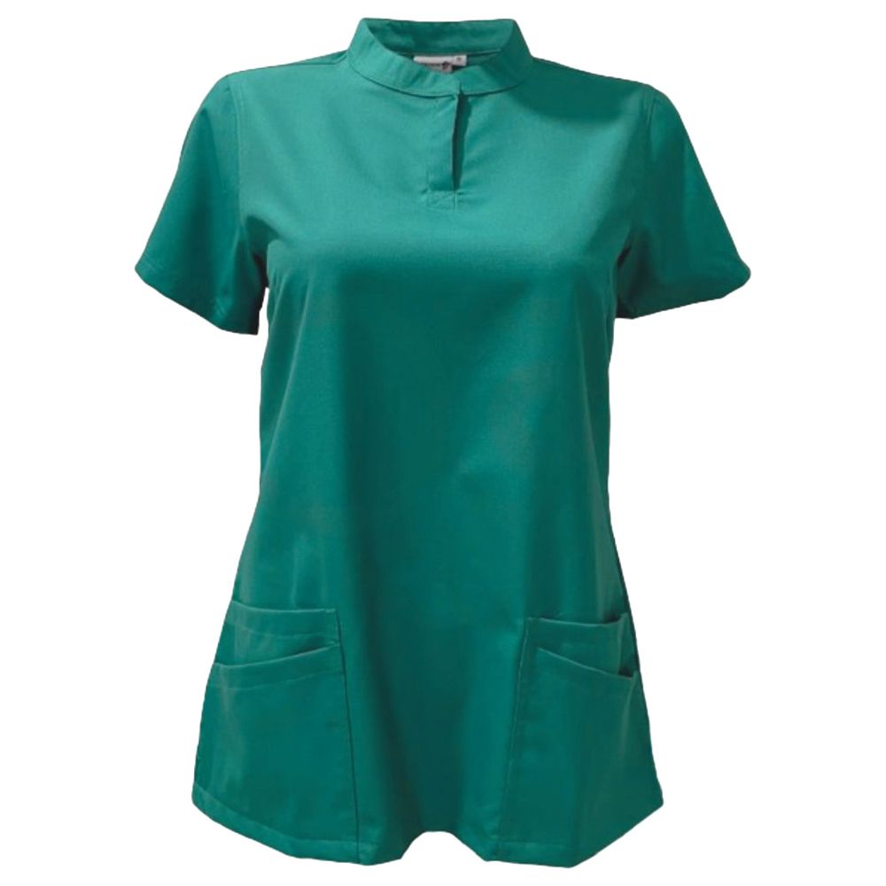 Veronica - 2pc-Set - Women Poly Viscose Chinese Collar Scrub Set - Green