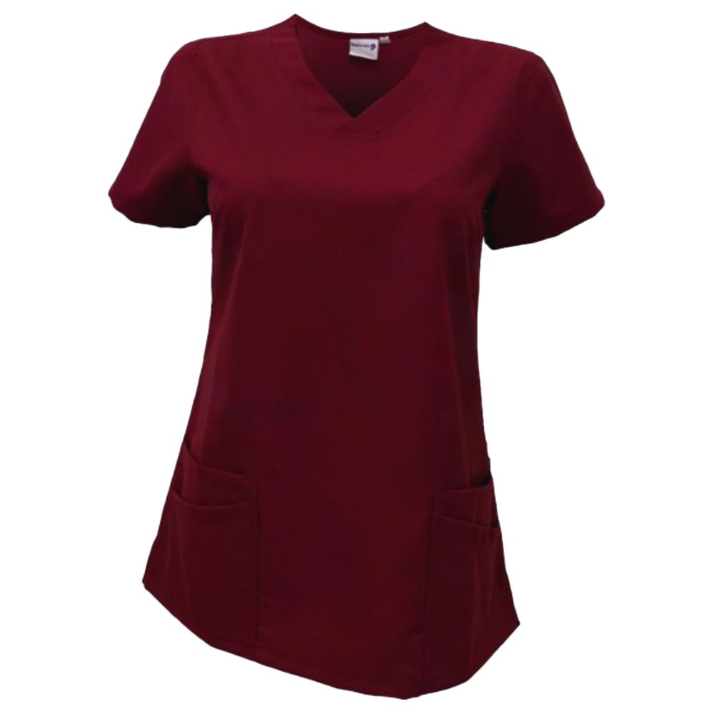 Veronica - Med Armour - 2pc-Set - Ladies V-Neck Scrub Uniform - Maroon