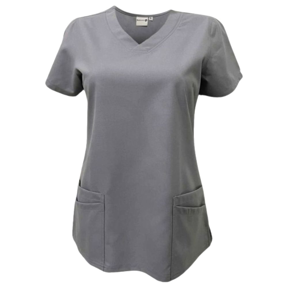 Veronica - Med Armour - 2pc-Set - Ladies V-Neck Scrub Uniform - Grey