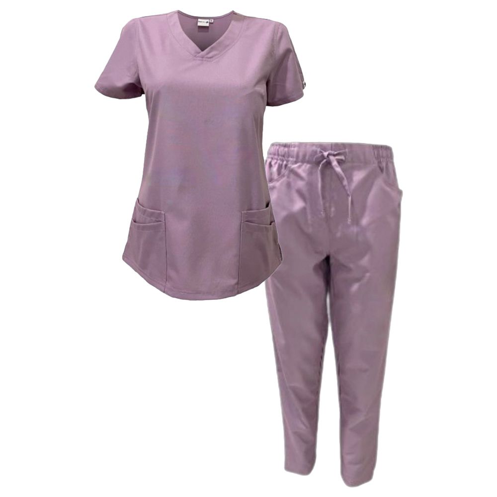 Veronica - Med Armour - 2pc-Set - Ladies V-Neck Scrub Uniform - Light Purple