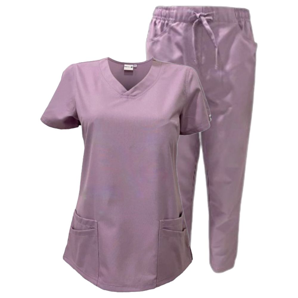 Veronica - Med Armour - 2pc-Set - Ladies V-Neck Scrub Uniform - Light Purple