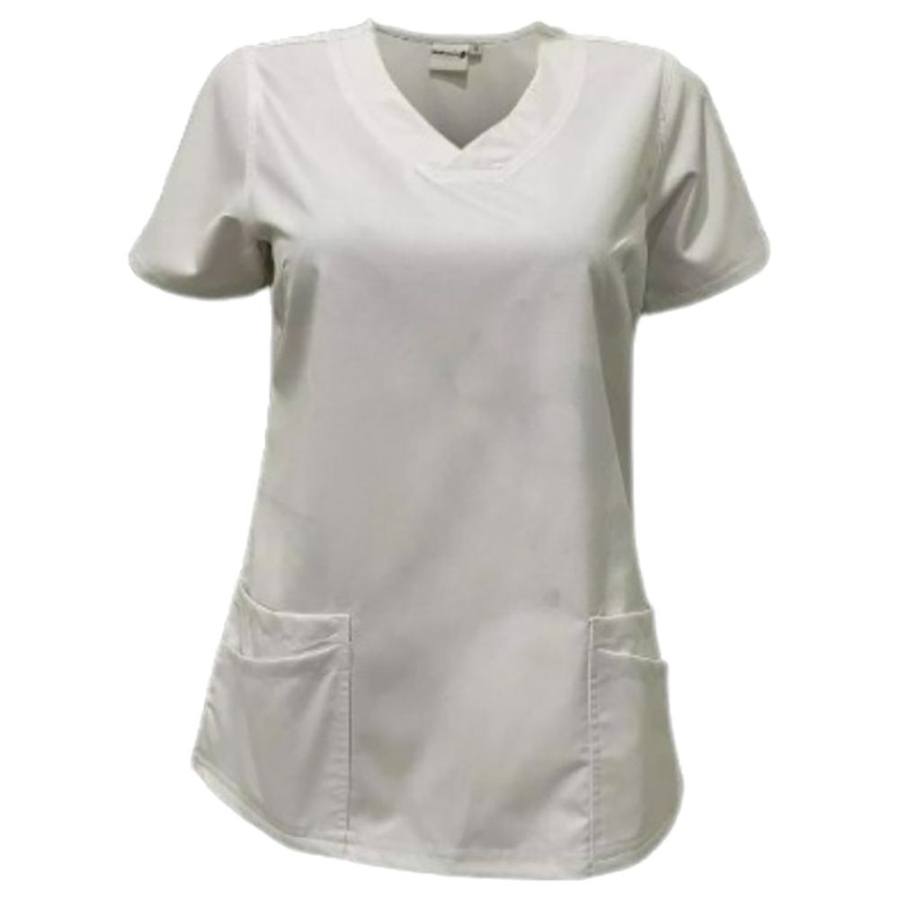 Veronica - Med Armour - 2pc-Set - Ladies V-Neck Scrub Uniform - White