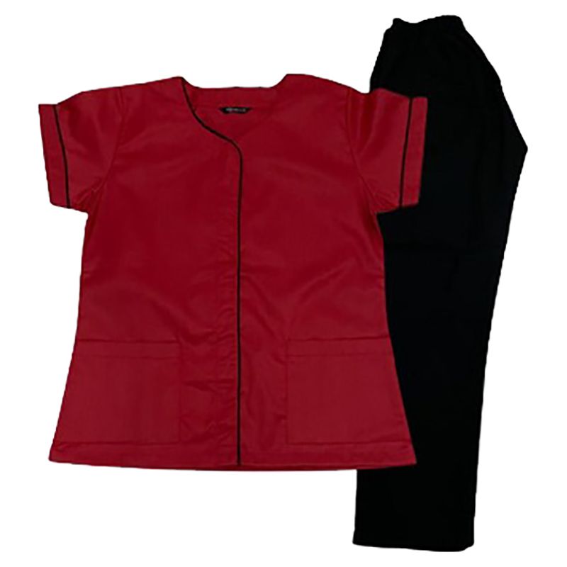 Veronica - 2pc-Set - Mix Match Medical Scrub Suit - Red