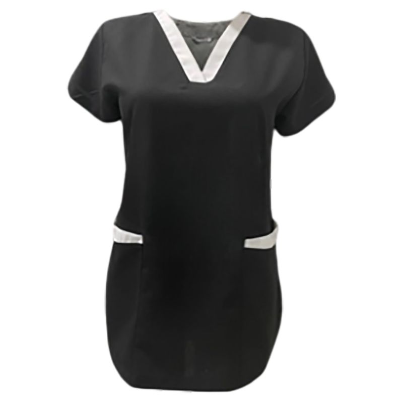 Veronica - 2pc-Set - Scrub Set Uniform w/ Contrast Patch - Black