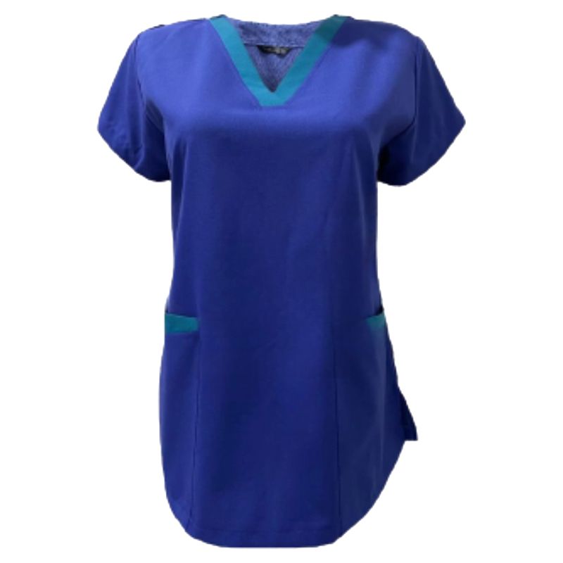 Veronica - 2pc-Set - Scrub Set Uniform w/ Contrast Patch - Blue/Green