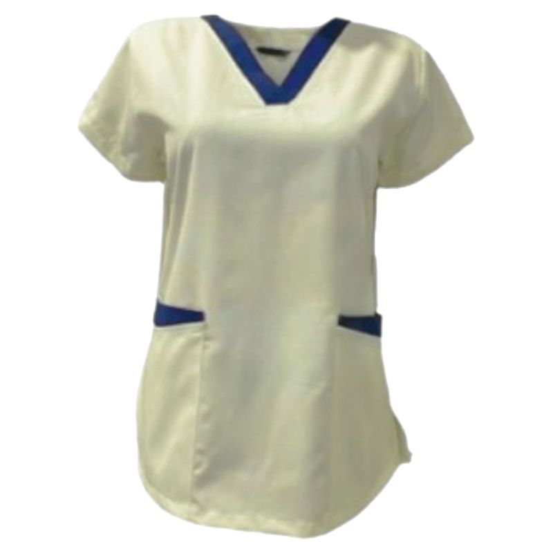 Veronica - 2pc-Set - Scrub Set Uniform w/ Contrast Patch - Off White