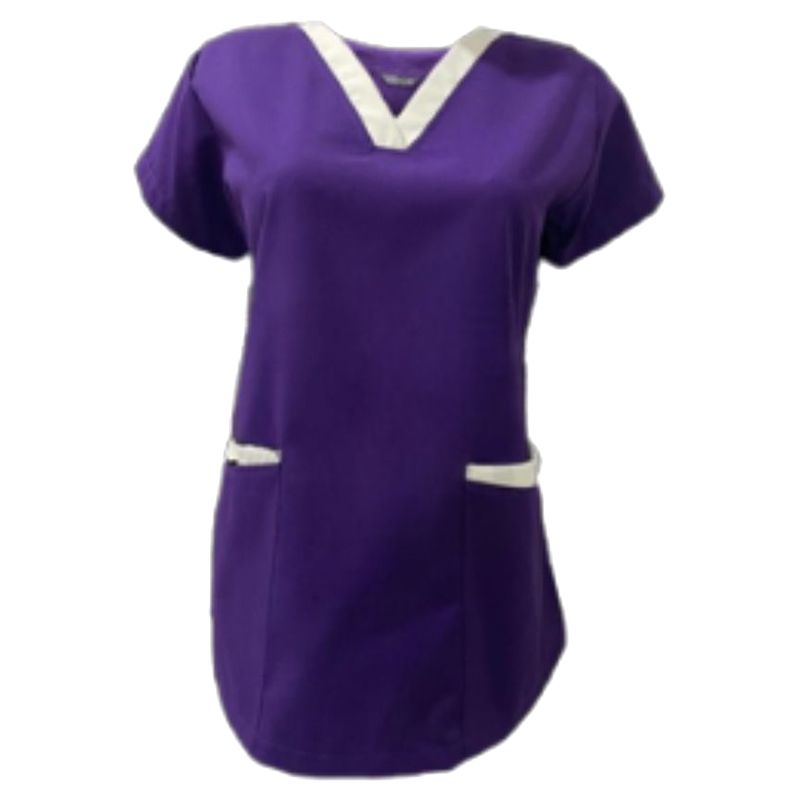 Veronica - 2pc-Set - Scrub Set Uniform w/ Contrast Patch - Purple