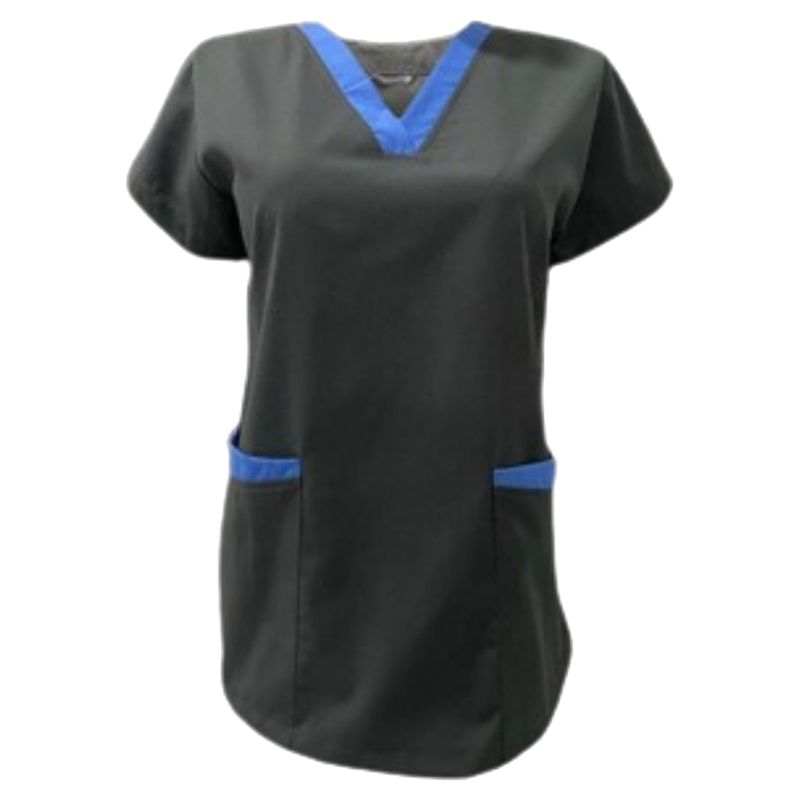 Veronica - 2pc-Set - Scrub Set Uniform w/ Contrast Patch - Charcoal