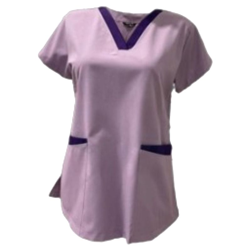 Veronica - 2pc-Set - Scrub Set Uniform w/ Patch - Light Purple