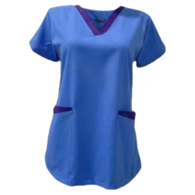 Veronica - 2pc-Set - Scrub Set Uniform w/ Contrast Patch - Royal Blue