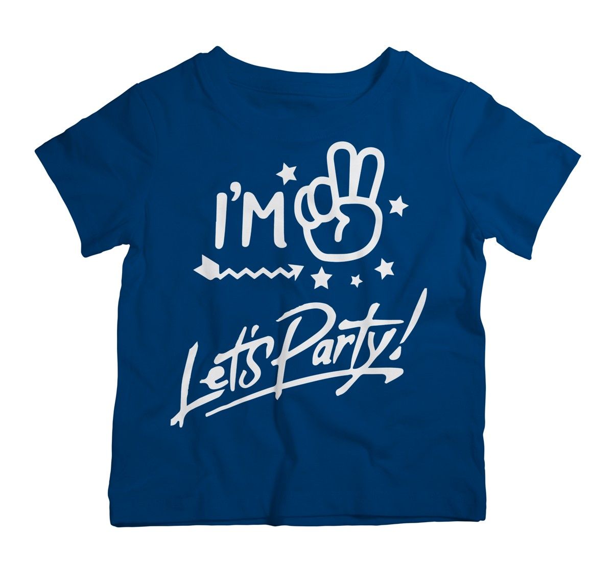 Twinkle Hands-Birthday TShirt I am Two Lets Party-Navy Blue