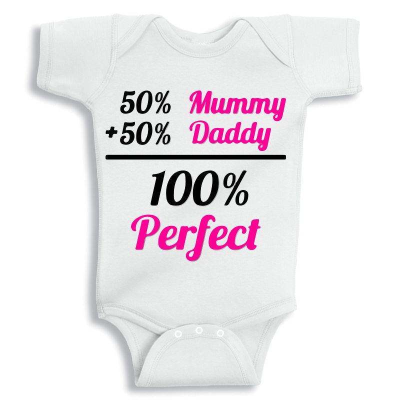 Twinkle Hands, 50% Mommy 50% Daddy Baby Onesie