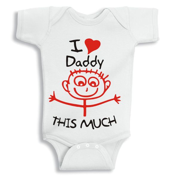 Twinkle Hands I Love Daddy This Much Baby Onesie 