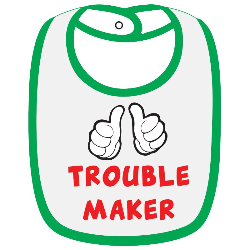 توينكل هاندز مريلة أطفال Trouble Maker أبيض وأخضر