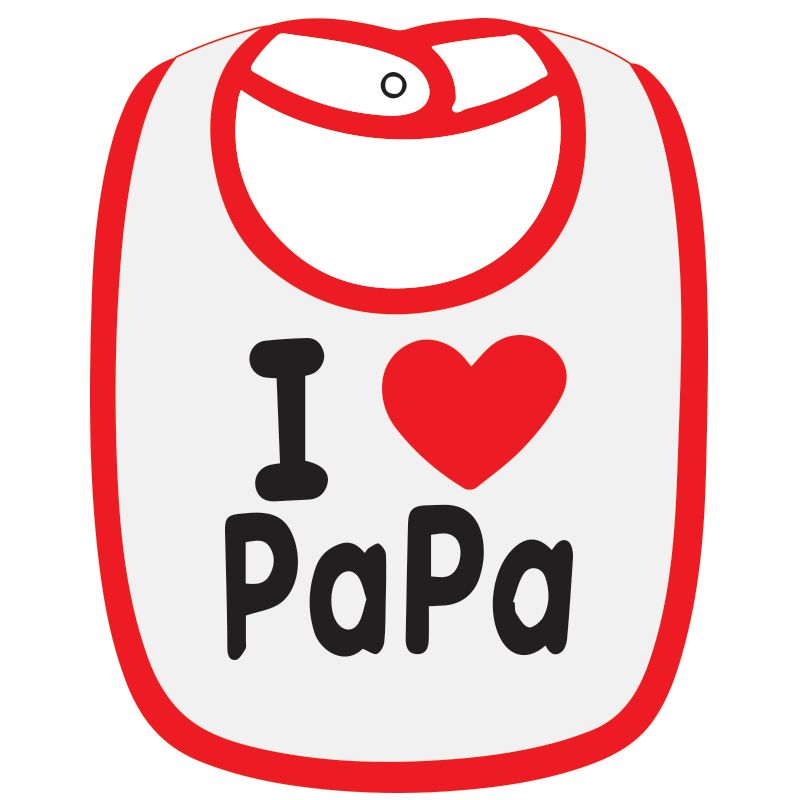 توينكل هاندز مريلة أطفال I love Papa أحمر وأبيض