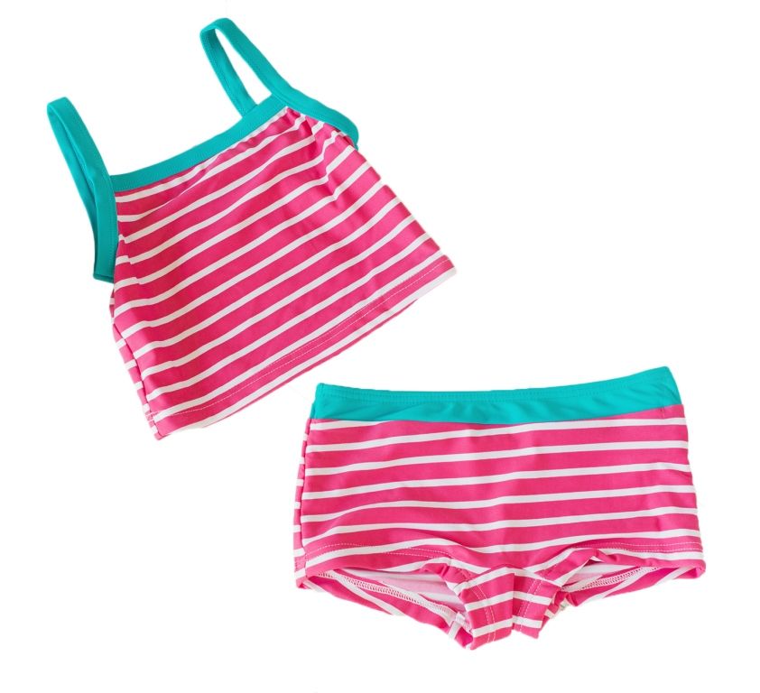 Big Fisch Girl's Two Piece Tankini, Pink