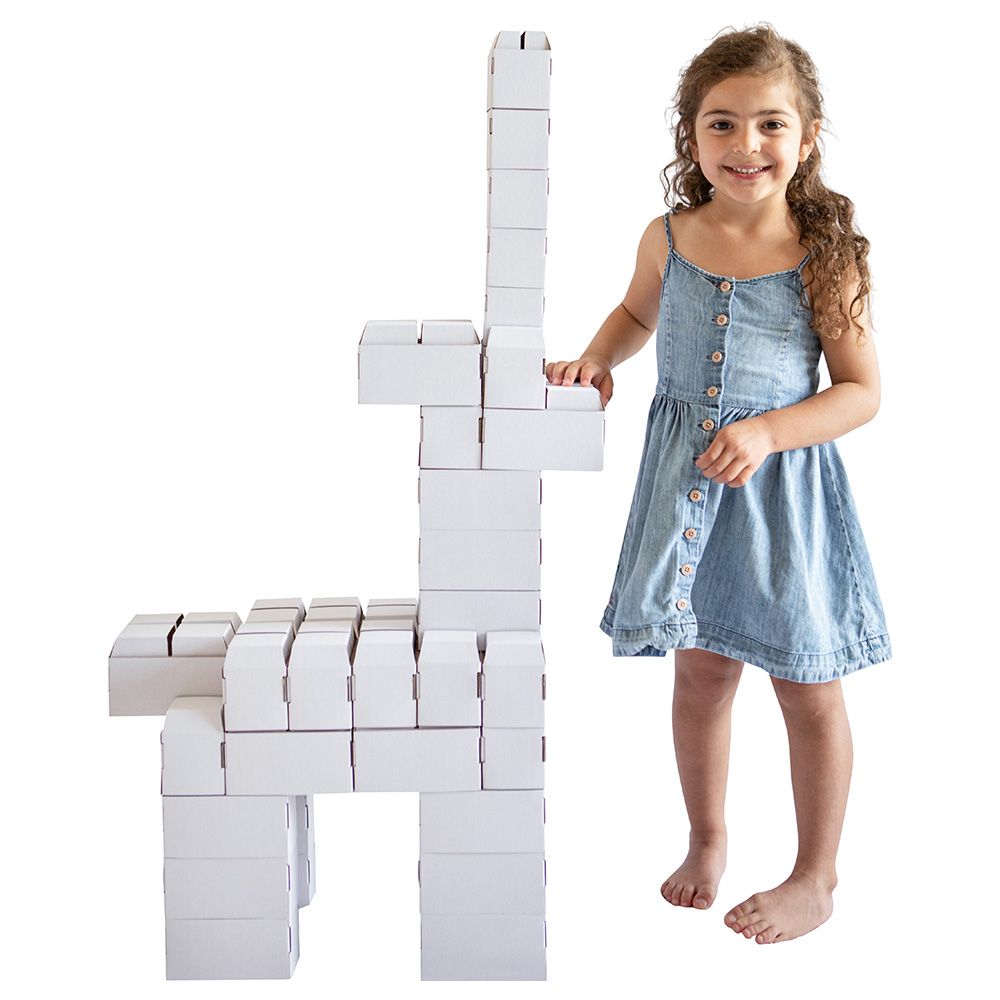 Rikbits - Big Interlocking Building Blocks Kit - 100pcs - White