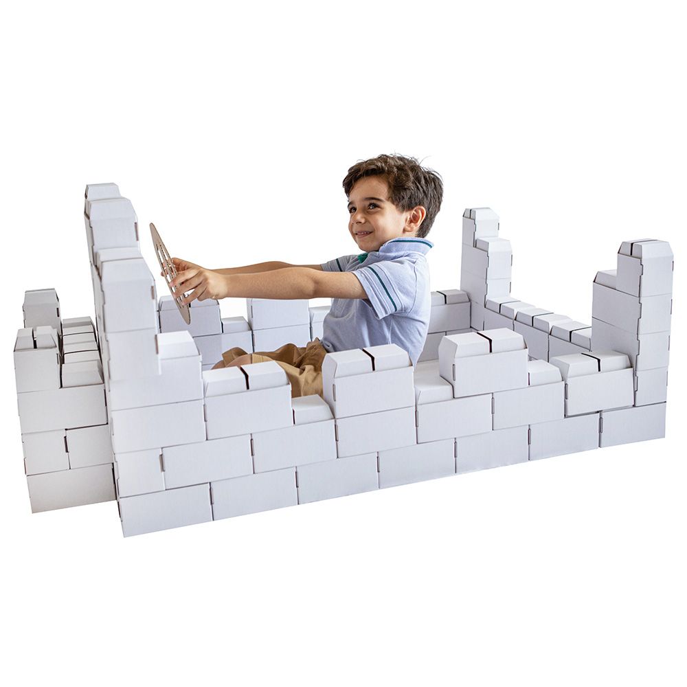 Rikbits - Big Interlocking Building Blocks Kit - 100pcs - White