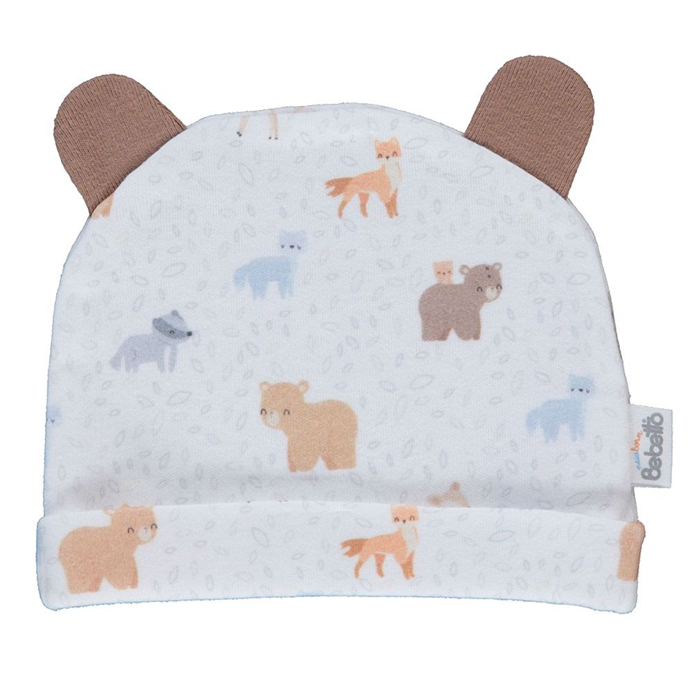 Bebetto - 2pc-Set - Baby Boy Cap - Brown/White