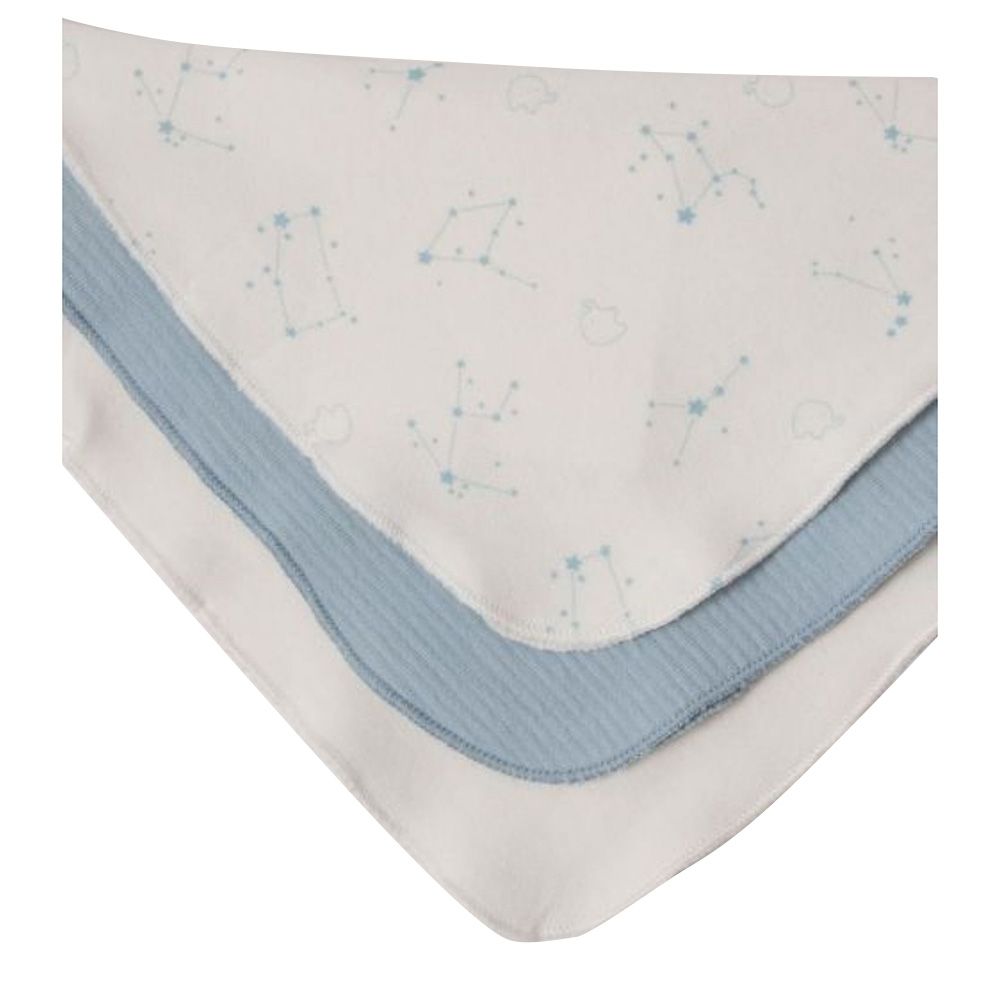 Bebetto - 3pc-Set - Baby Boy Handkerchief Set - Blue/White