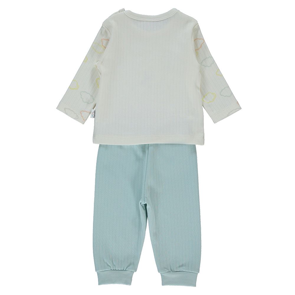 Bebetto - 2pc-Set - Baby Boy Pyjama Set - Mint/White