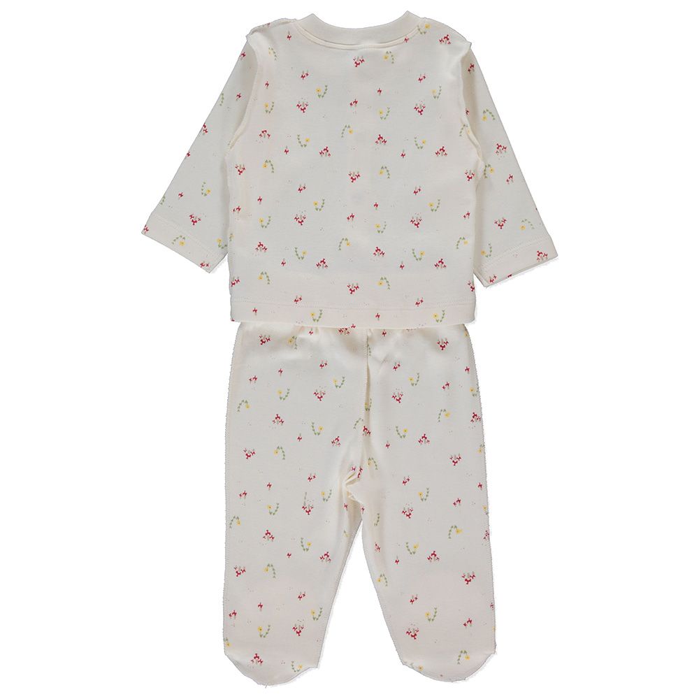 Bebetto - 2pc-Set - Baby Girls Pyjama Set - Ecru