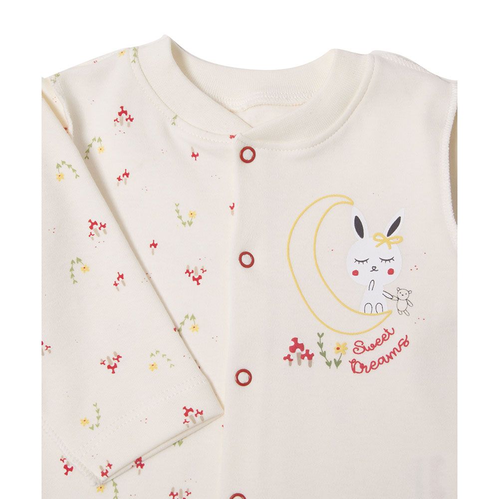 Bebetto - 2pc-Set - Baby Girls Pyjama Set - Ecru