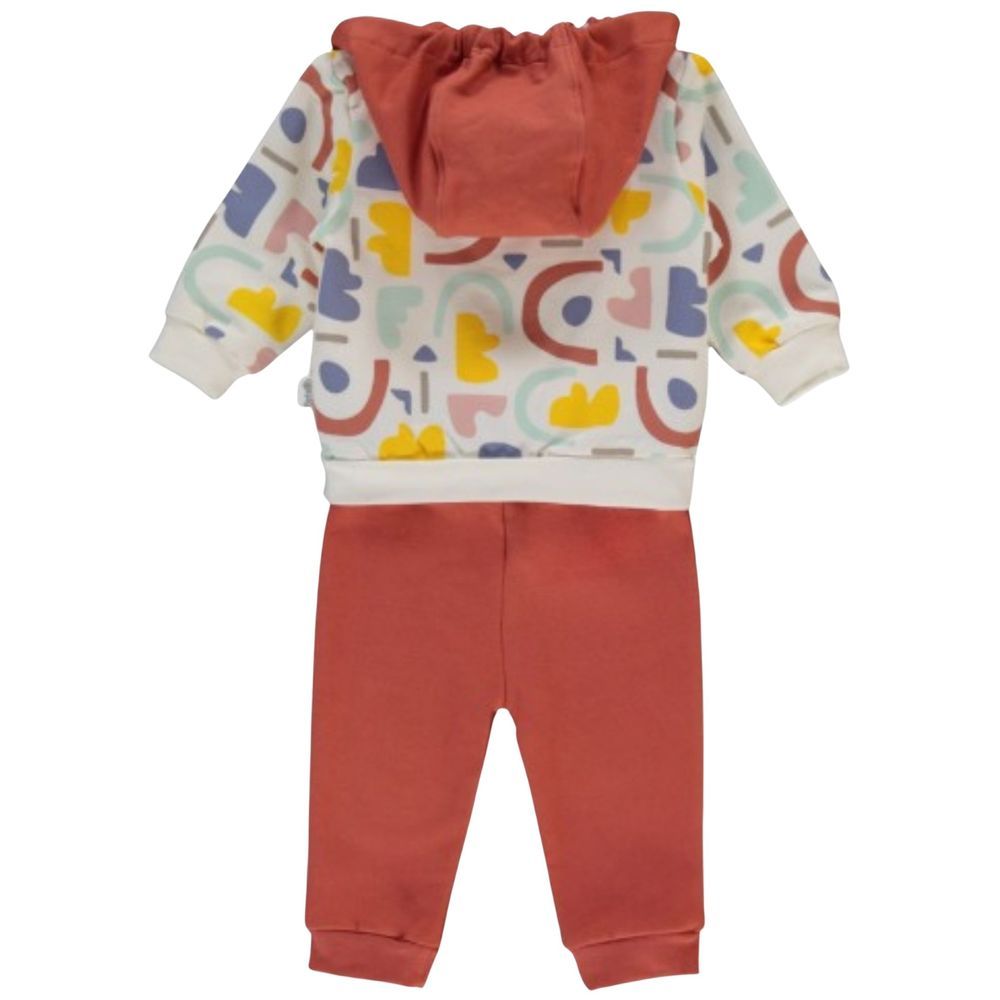 Bebetto - 3pc-Set - Baby Girls Hooded Jacket, T-Shirt & Joggers - Red