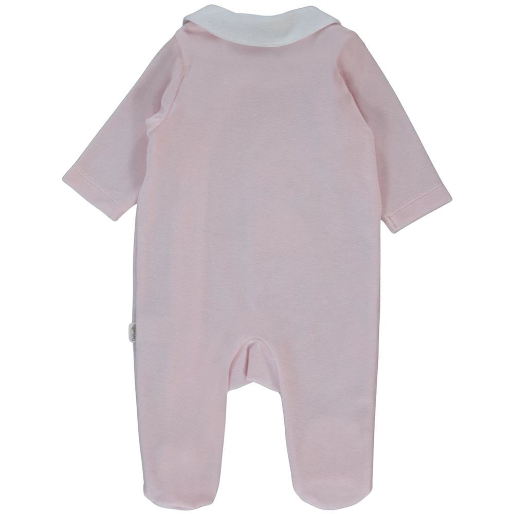 Bebetto - Baby Girls Velvet Footie Sleepsuit - Pink