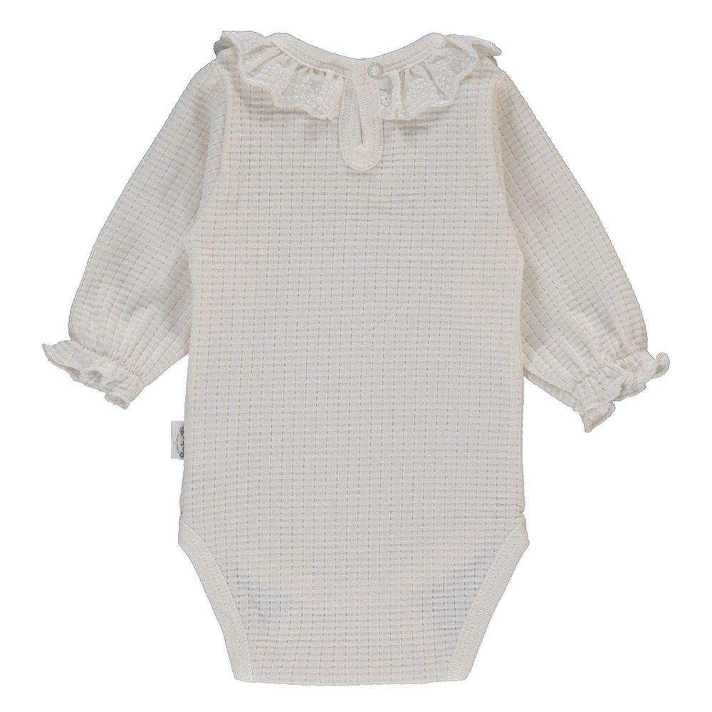 Bebetto - Baby Girls Long Sleeve Bodysuit - Ecru