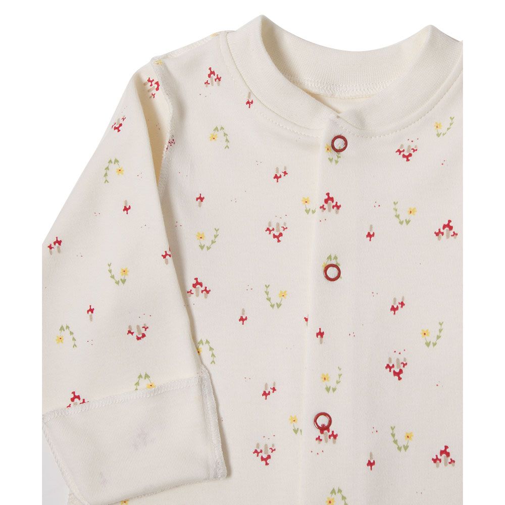 Bebetto - Baby Girls Sleepsuit - Ecru/Red