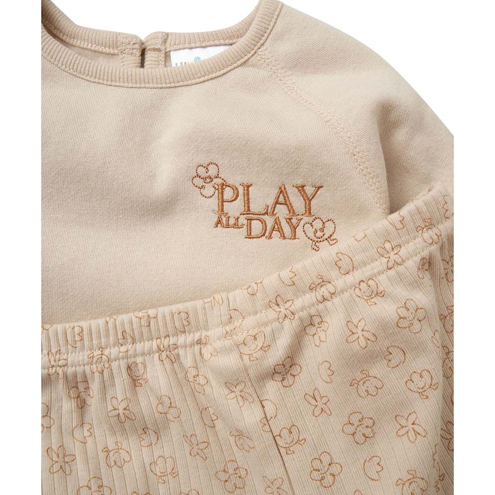 Lily & Jack - 3pc-Set - Baby Girl Sweatshirt w/ Jogger - Beige