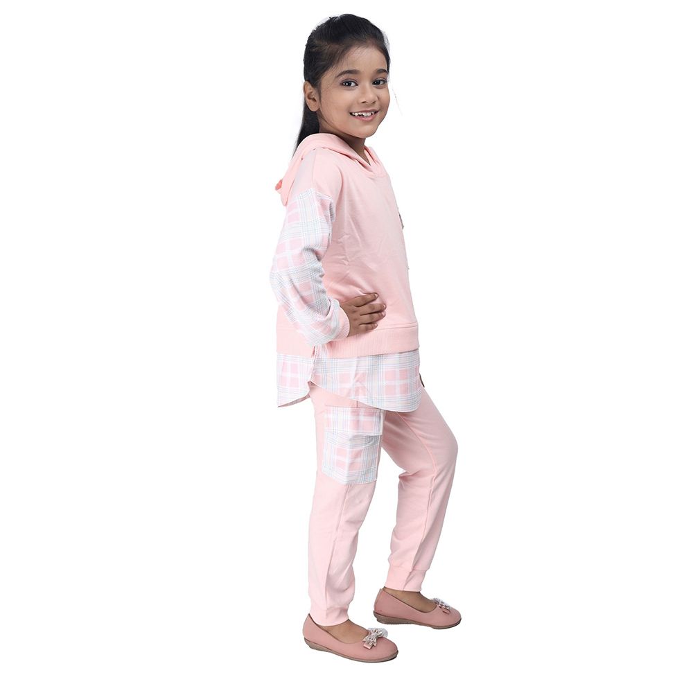 Genius - 2pc-Set - Girl Hood Sweatshirt w/ Jogger - Peach