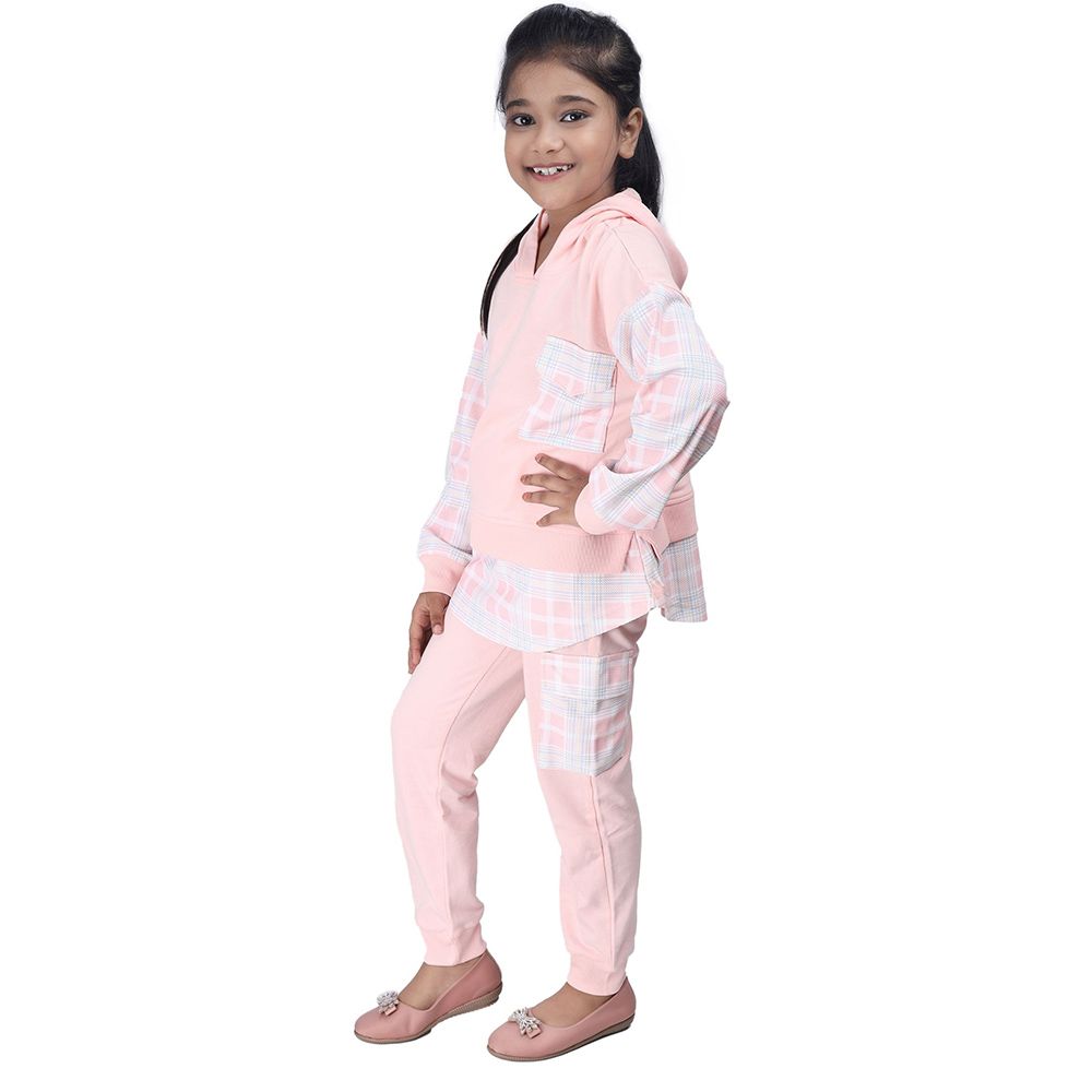 Genius - 2pc-Set - Girl Hood Sweatshirt w/ Jogger - Peach