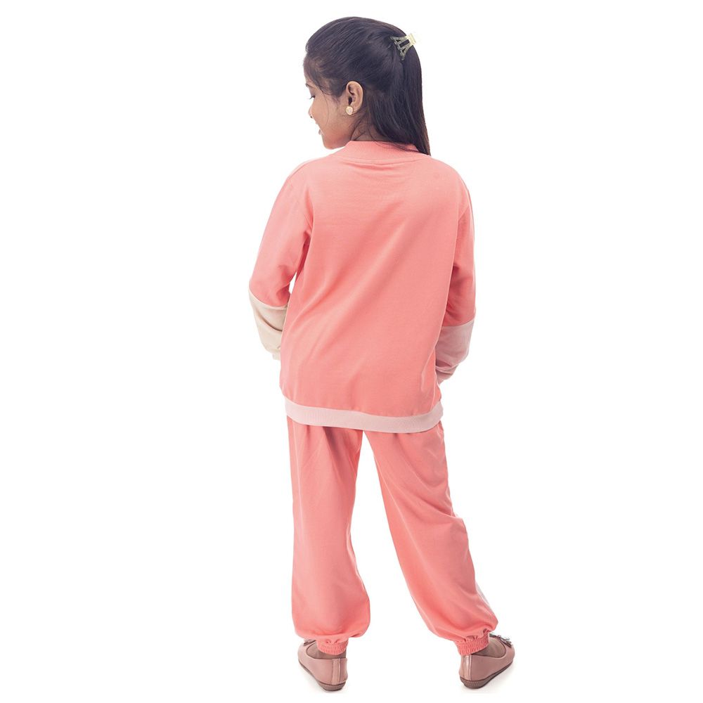 Genius - 2pc-Set - Girl Henley Sweatshirt w/ Jogger - Pink