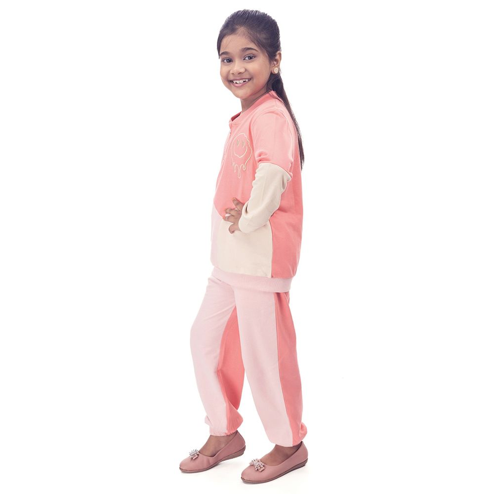 Genius - 2pc-Set - Girl Henley Sweatshirt w/ Jogger - Pink