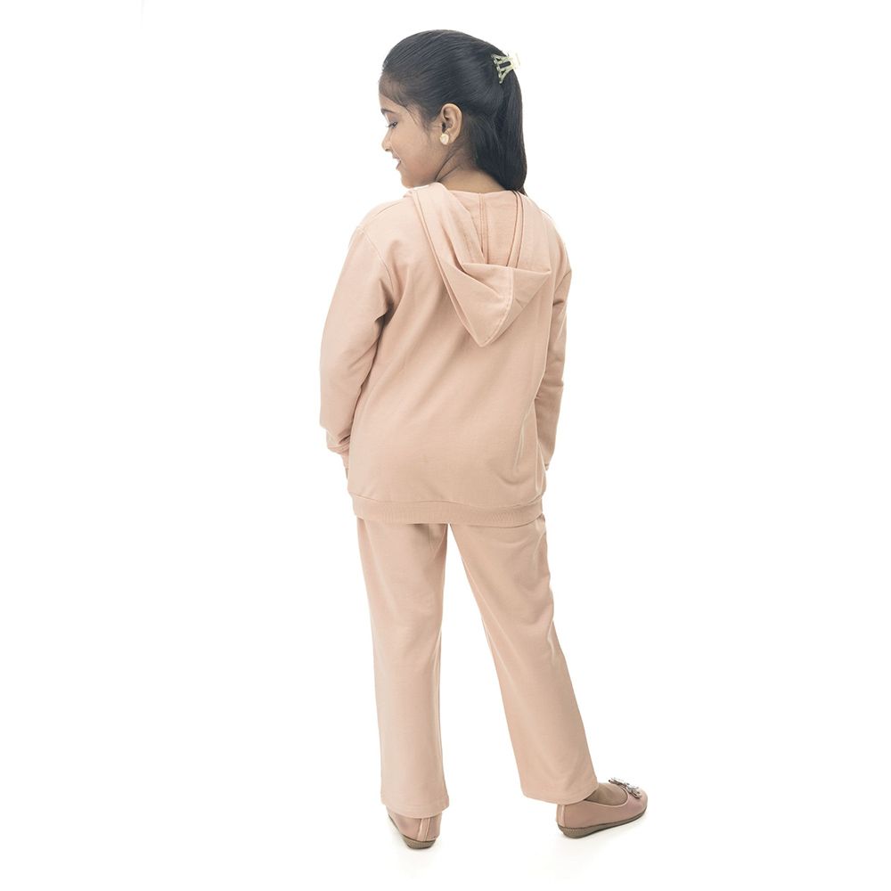 Genius - 2pc-Set - Girl Hooded Sweatshirt w/ Jogger - Peach