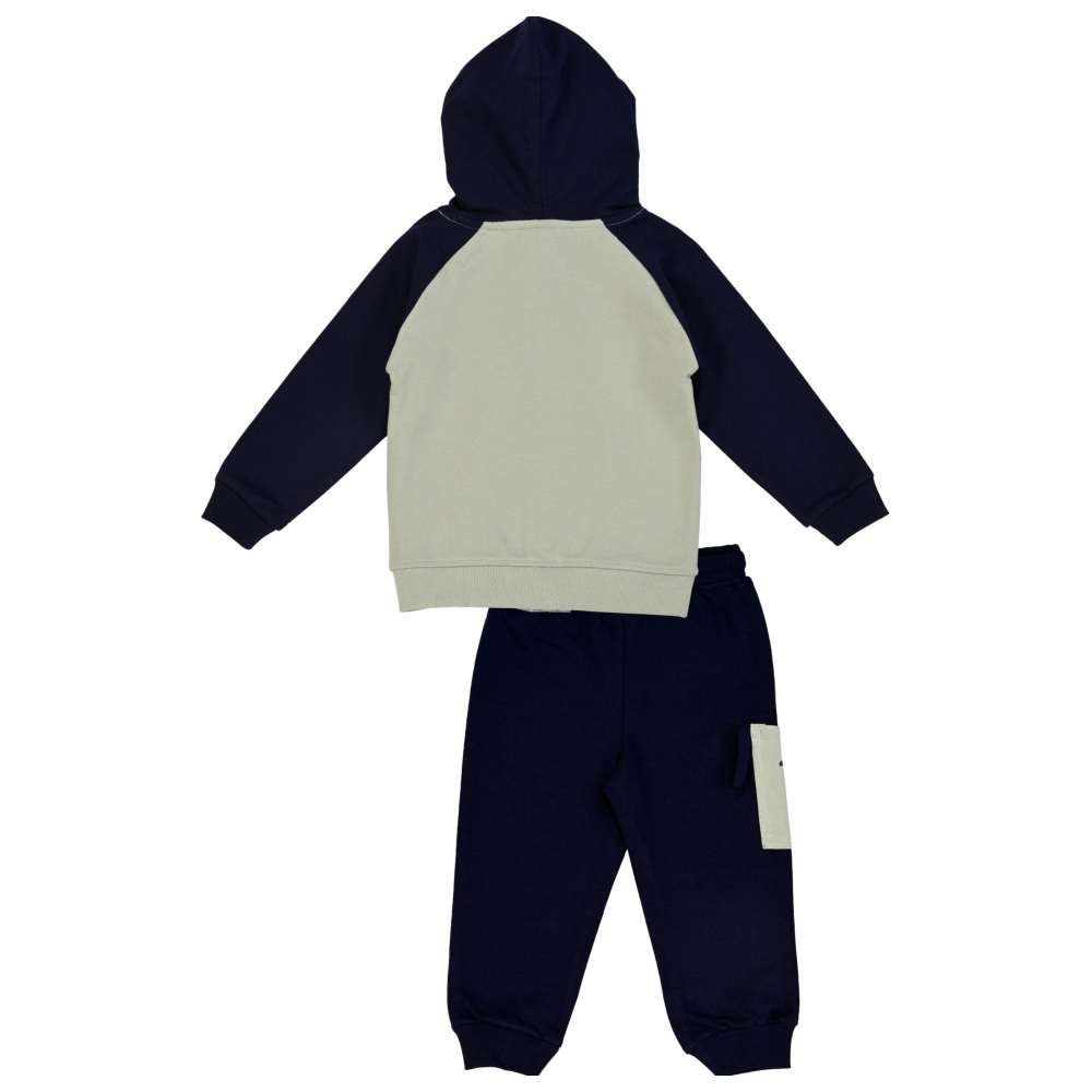 Smart Baby - 3pc-Set - Baby Boy Hooded Jacket w/ Tshirt & Jogger - Navy Blue/Green