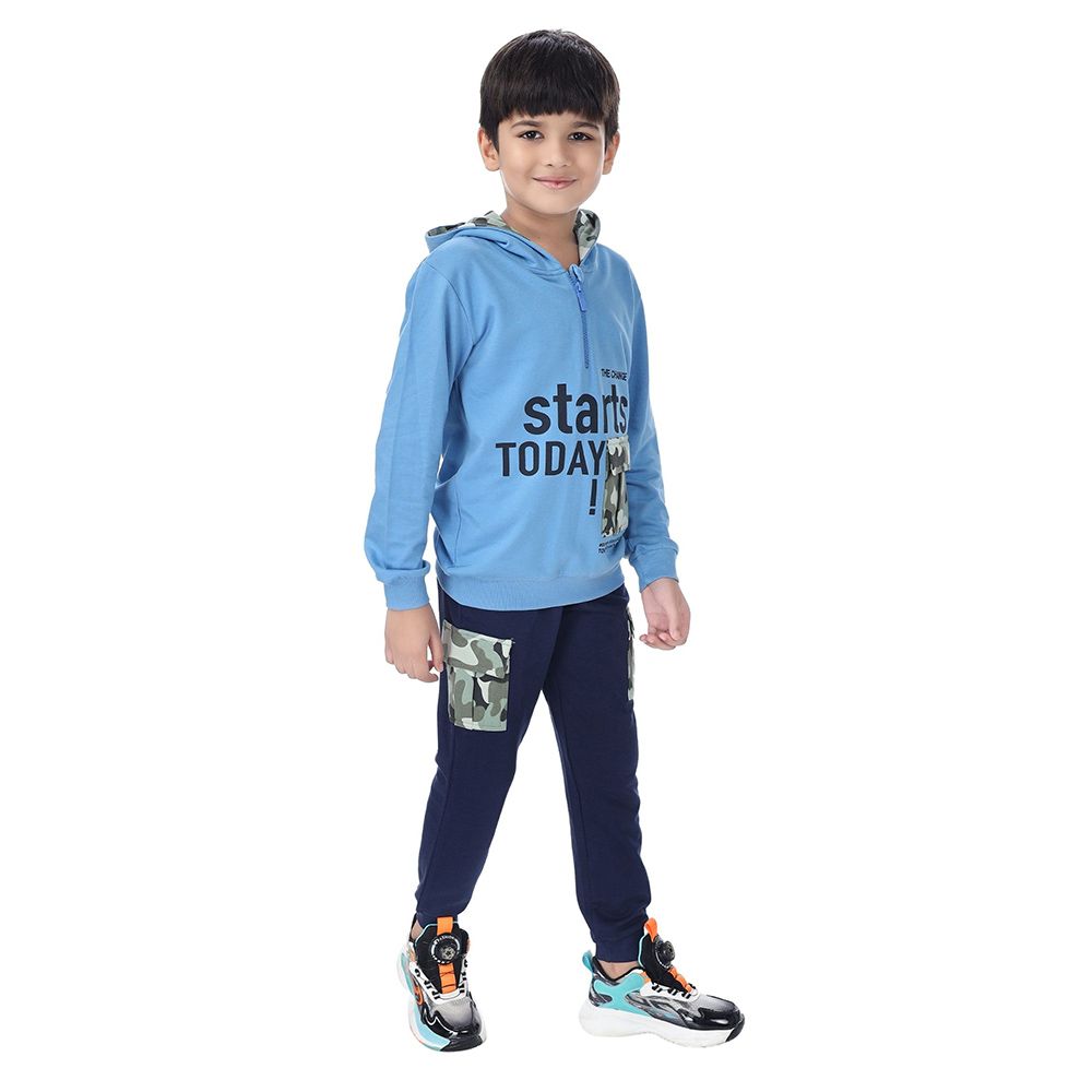 Genius - 2pc-Set - Boy Hooded Sweatshirt w/ Jogger - Blue