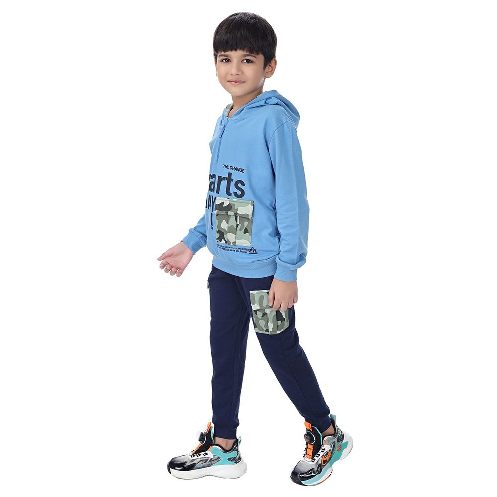 Genius - 2pc-Set - Boy Hooded Sweatshirt w/ Jogger - Blue