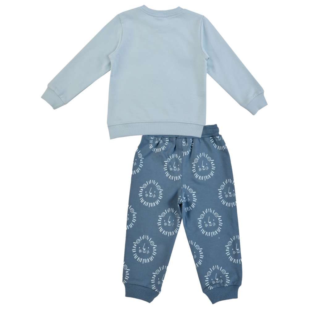 Smart Baby - 2pc-Set - Baby Boy Round Neck Sweatshirt w/ Jogger - Sky Blue