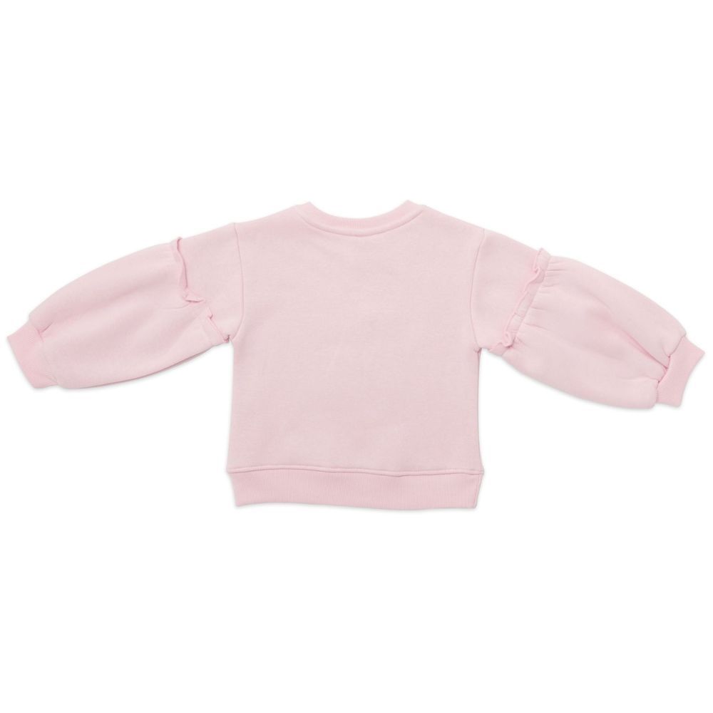 Little Kangaroos - Girl Reindeer Sweatshirt - Baby Pink